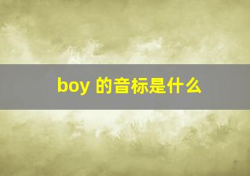 boy 的音标是什么